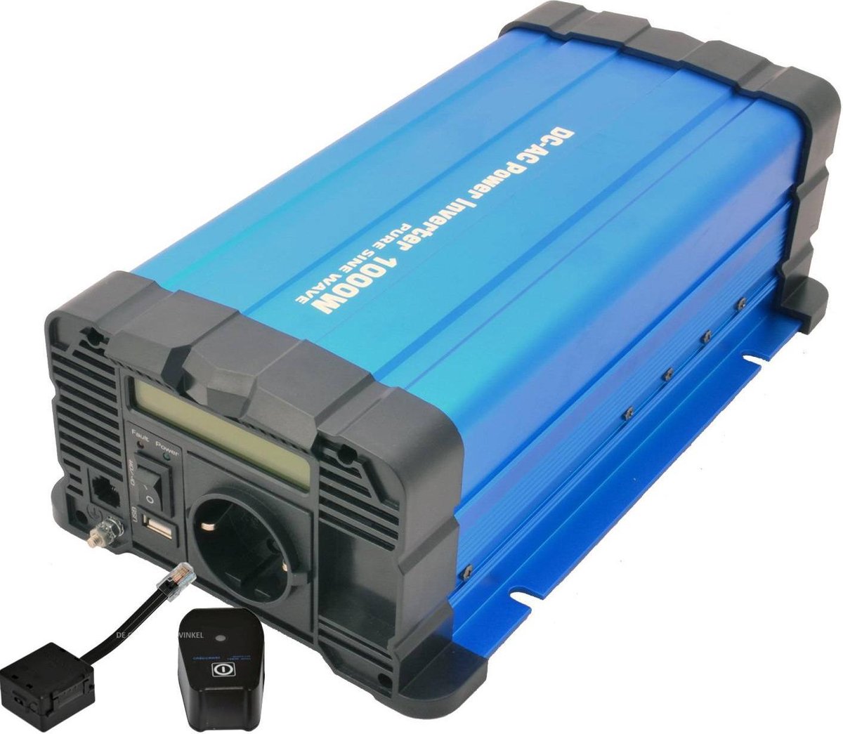 Omvormer 12V naar 230V - 1000W met display - zuivere sinus