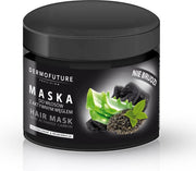 Dermofuture Haarmasker met actieve kool. Masque capillaire à charbon actif. Hair mask with active carbon. Haarmaske mit Aktivkohle.