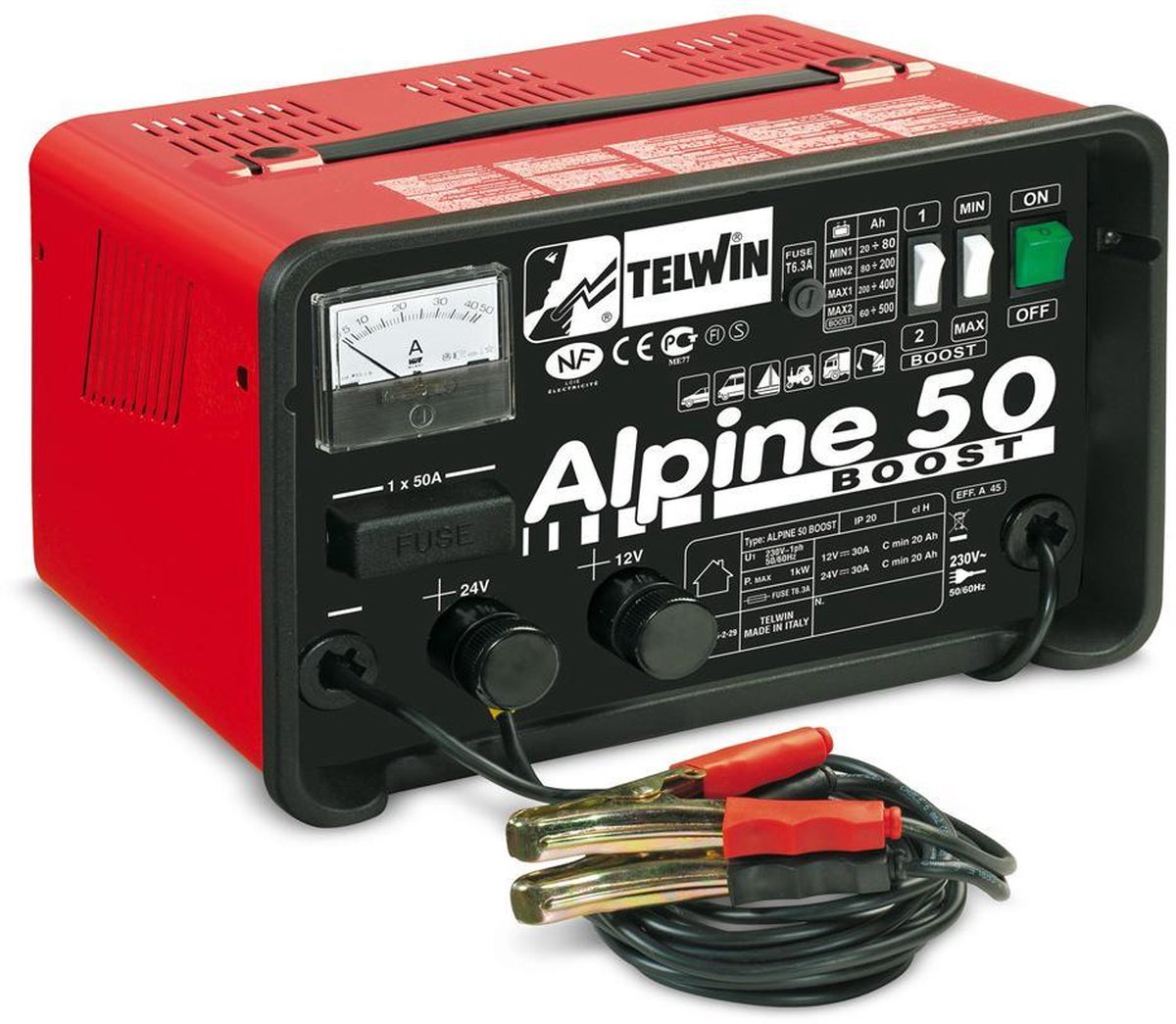 Telwin Acculader ALPINE 50 BOOST 230V 12-24V