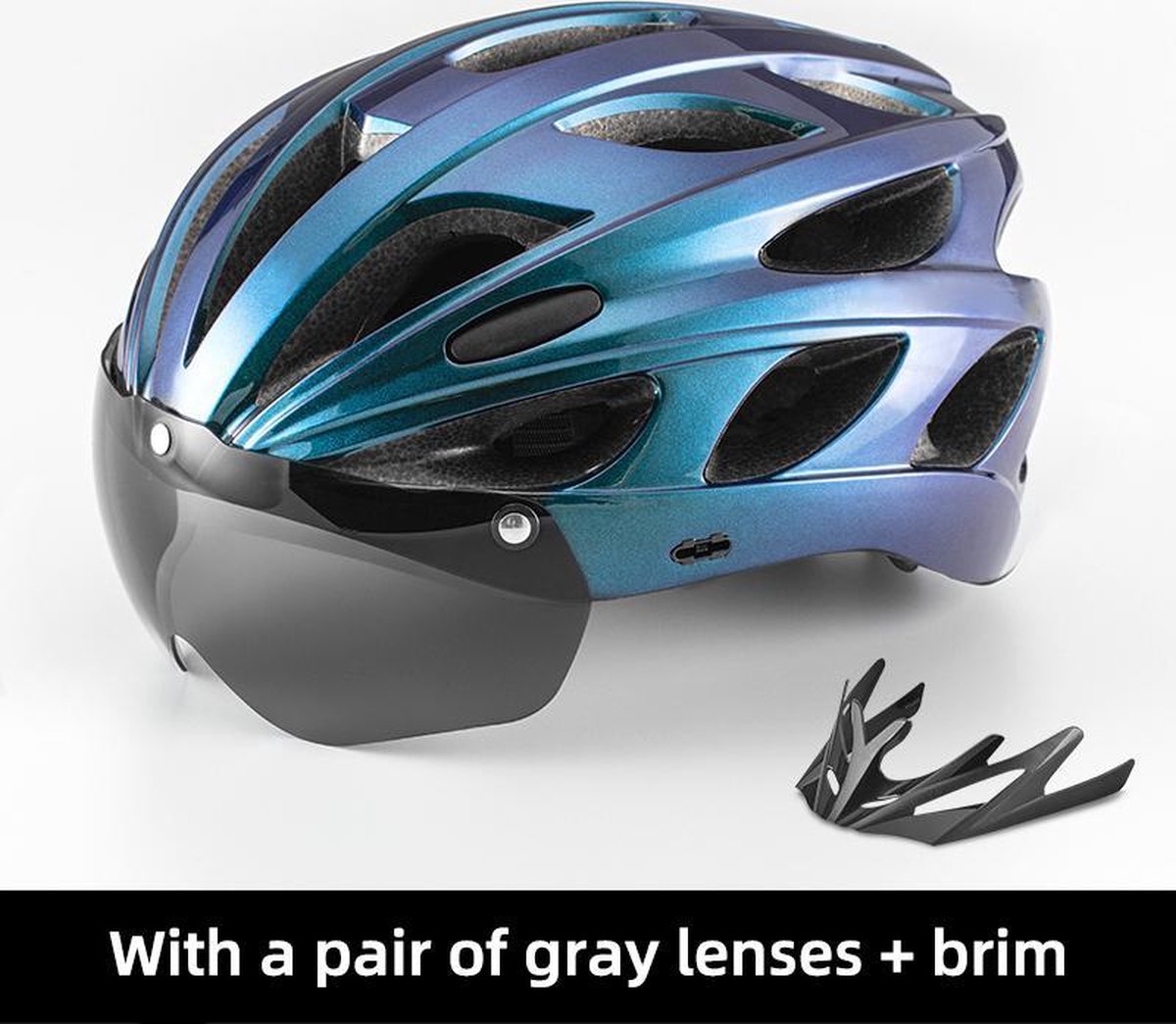 Baymate Fietshelm Mannen EPS Integraal gegoten Ademende Fietshelm Mannen Vrouwen Bril Lens Aero MTB Racefietshelm TT-16-CP
