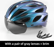 Baymate Fietshelm Mannen EPS Integraal gegoten Ademende Fietshelm Mannen Vrouwen Bril Lens Aero MTB Racefietshelm TT-16-CP