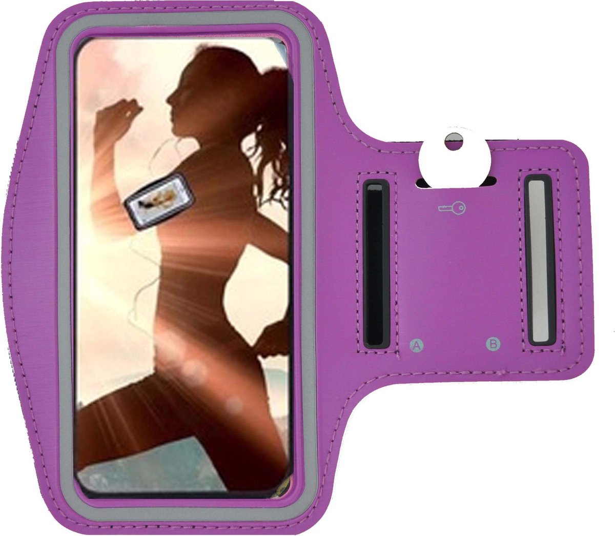 Pearlycase Sportarmband Hardloopband Paars voor Apple iPhone XR
