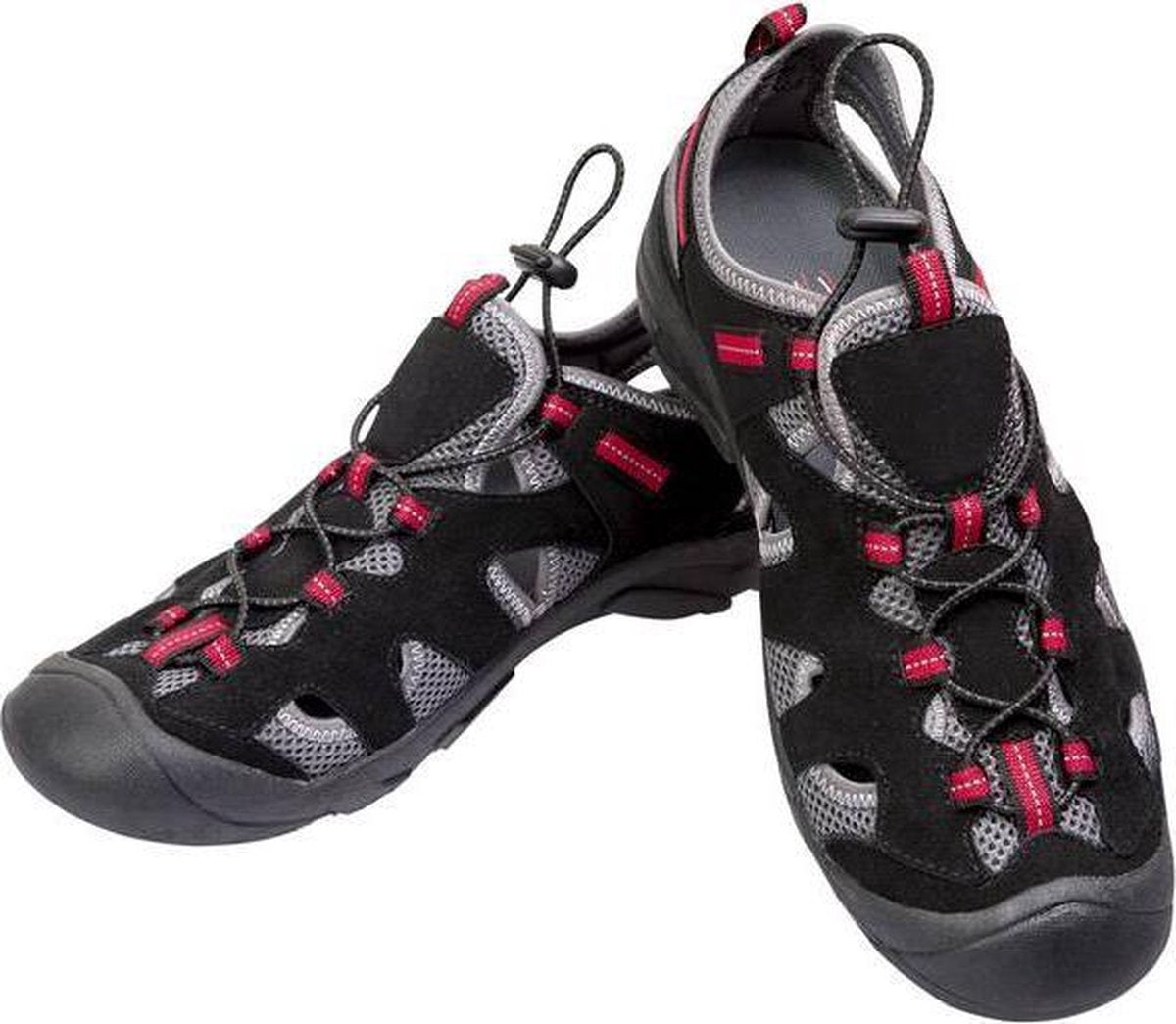 BEN BRIX Sandalen met snelsluiting zwart/zilver maat 41