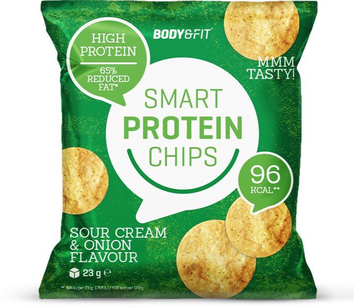 Body & Fit Smart Chips - Minder vet & koolhydraten - Eiwitrijk - 1 box (12 zakjes) - Sour Cream & Onion