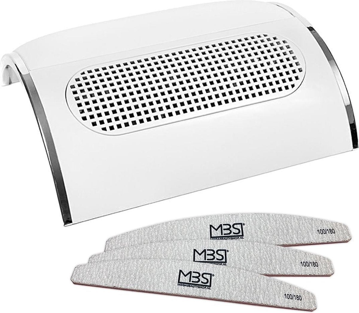 Mega Beauty Shop™ Stofafzuiger voor manicure met 3 motoren Wit