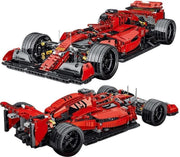 Sportwagen Rood - Bouwstenen Set - Technic F1  Ferrari Race Auto - 31cm Lang - Draaibare Wielen - 800 Blokjes - Geschikt voor LEGO - Constructie Speelgoed
