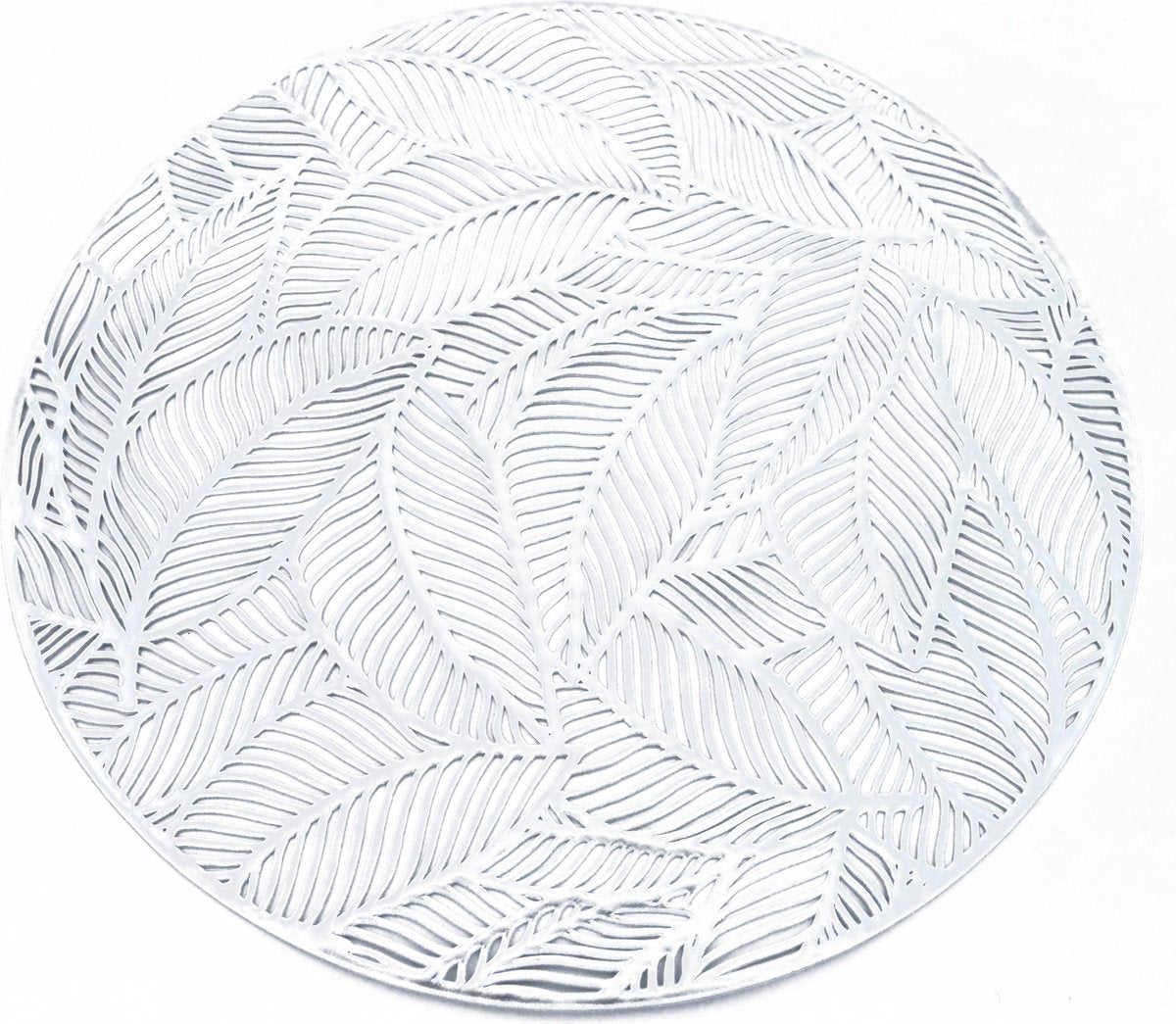 YILTEX – Placemats - Onderlegger - ∅38 cm – Rond – Kunststof – Zilver - 6st