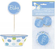 48 stuks cupecake vormen Baby Blauw