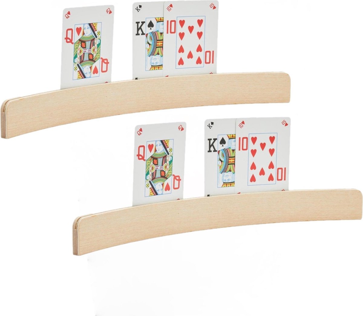 2x stuks Speelkaarthouders - hout - 34