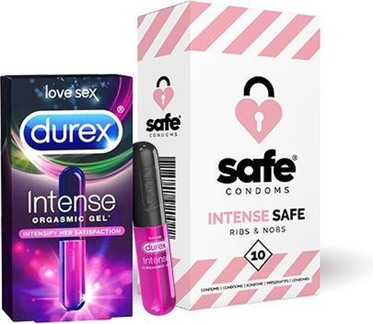 Safe - Intense Stimulatie Pakket - Ribbels/Noppen condooms