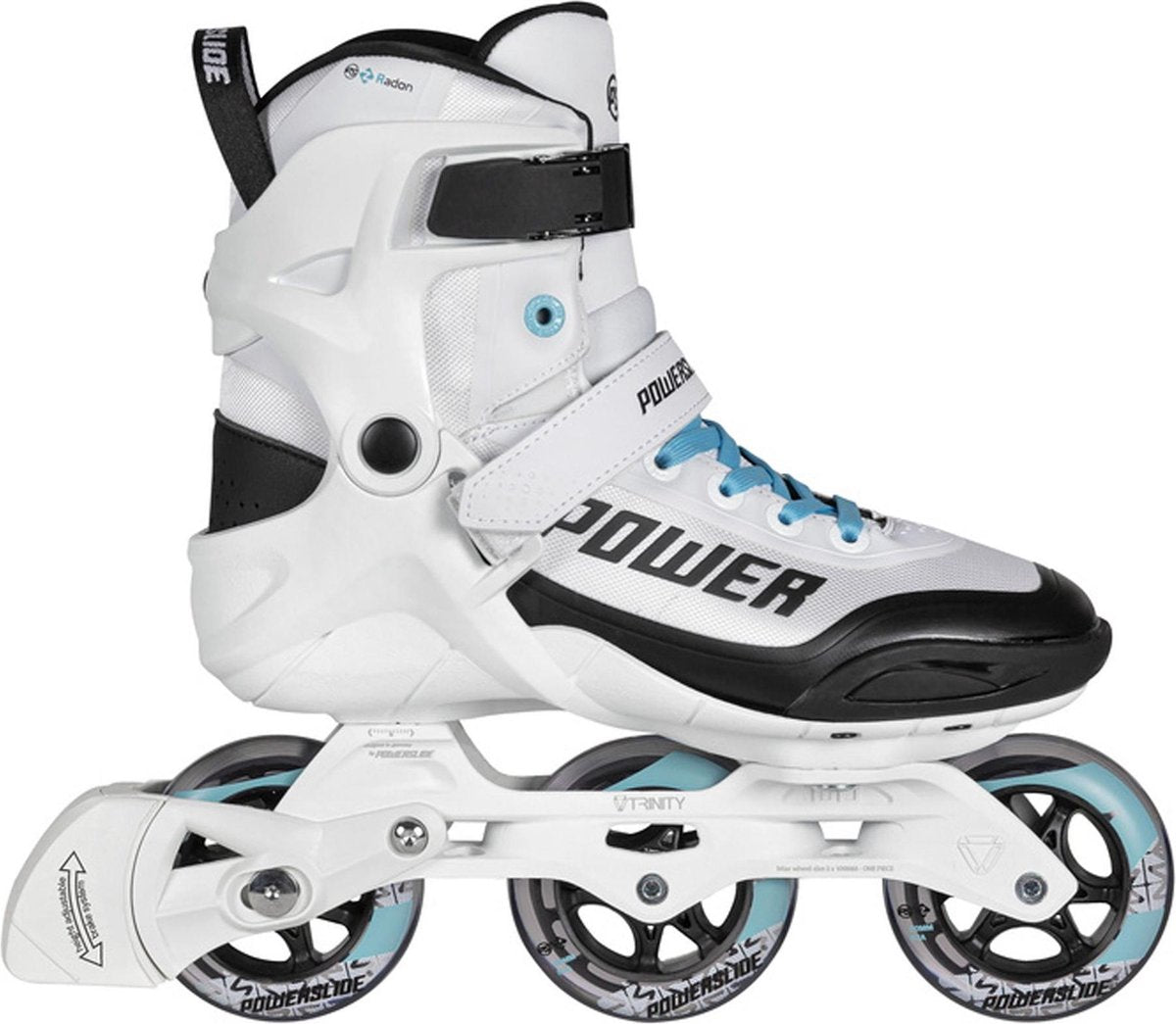 Powerslide Phuzion Radon Freeze 90  Inlineskates - Maat 37 - Vrouwen - wit/zwart/blauw