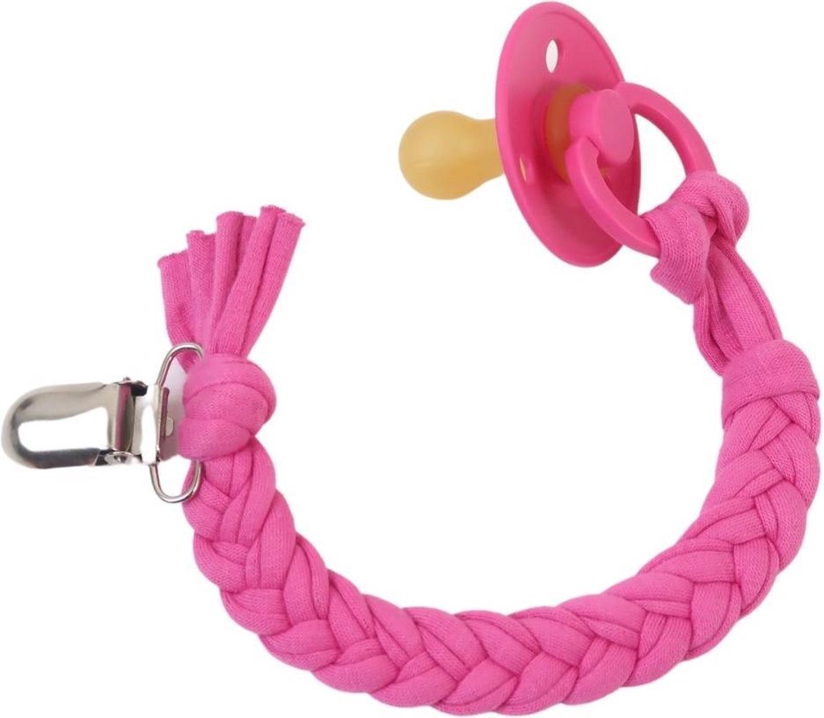 BiBs fopspeen Raspberry T2 - 6 t/m 18 maanden + LOVEissue gevlochten speenkoord