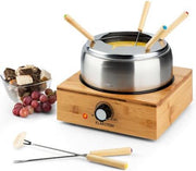 Klarstein Bamboe fondue - roestvrij stalen pan - voor maximaal 6 personen - thermostaat -  1