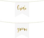Stoeldecoratie Bride en Groom