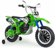 Injusa Accuvoertuig Motorfiets Cross Kawasaki 12 V 115 Cm Groen