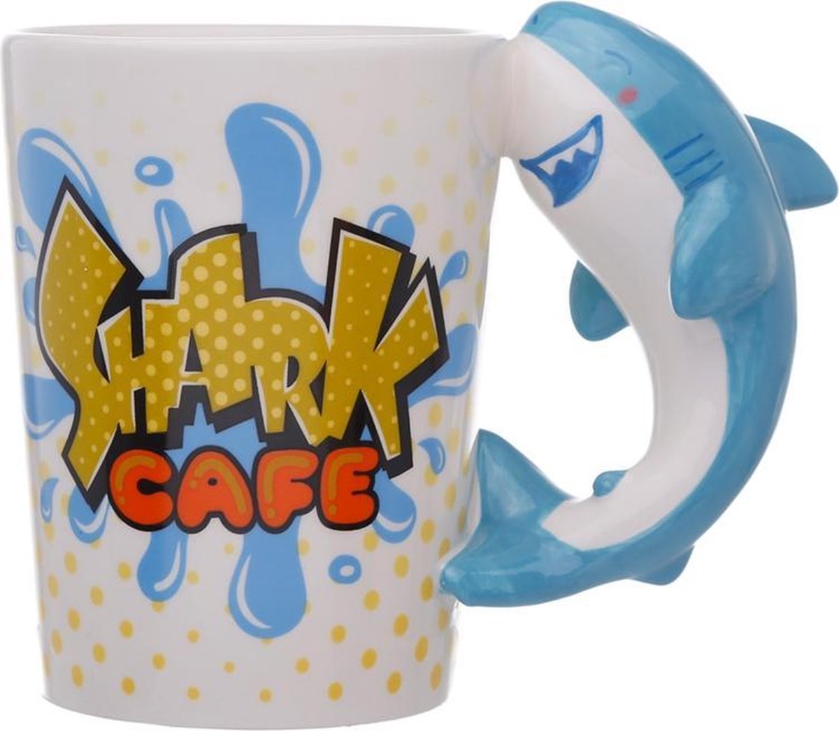 Beker met haaien handvat - Shark cafe
