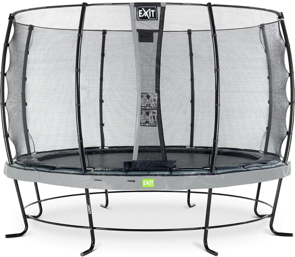 Trampoline EXIT Elegant - ø366cm met net Economy - grijs