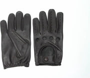 Driver leren autohandschoenen donker bruin | maat M