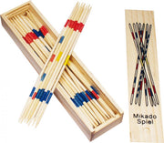 Mikado Spiel / Houten Mikado Spel in houten Kistje met schuifdeksel - 41stoken 18cm lang