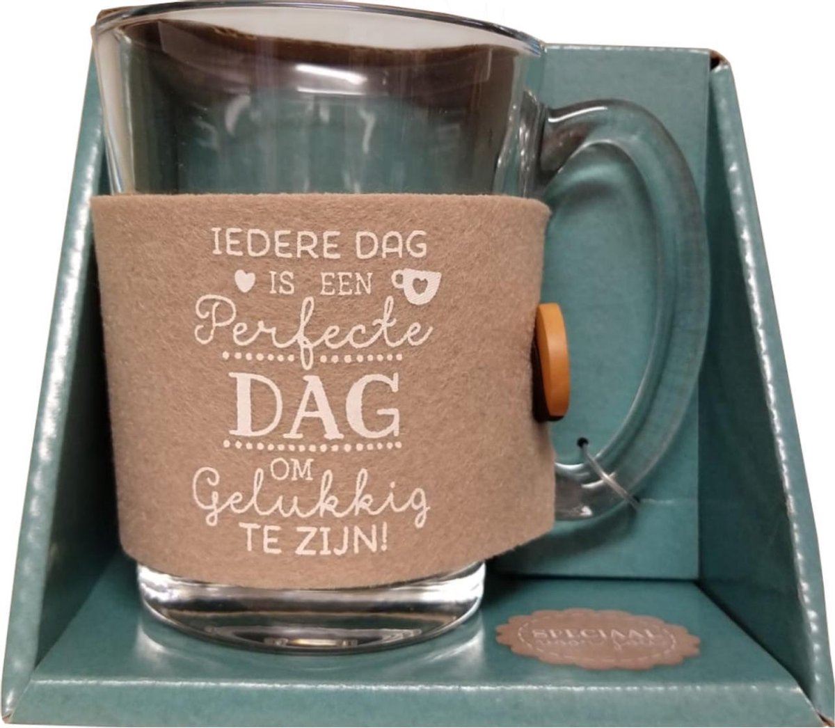 Tijd voor thee - Theeglas - Iedere dag perfecte dag om gelukkig te zijn