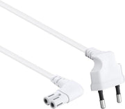 Allteq - Euro naar C7 apparaatsnoer - Haaks - 1 meter - Wit