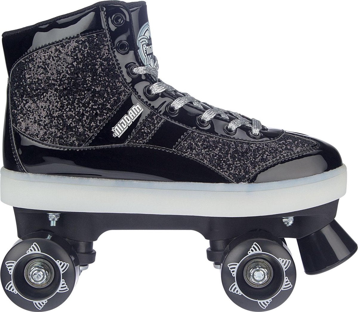 Nijdam Rolschaatsen Flashing - Glitter and Glamour - Zwart - 33/34