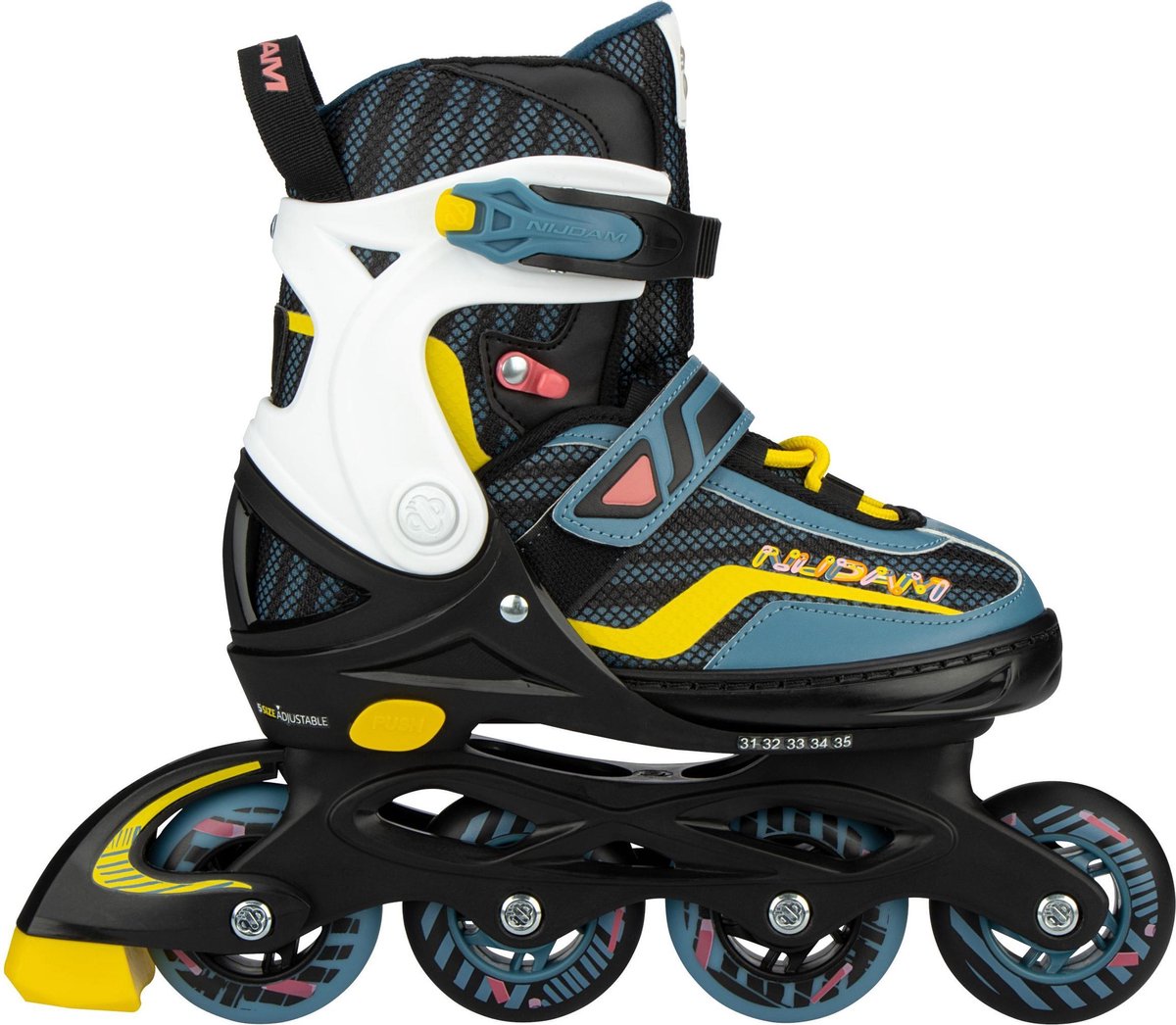 Nijdam Inline Skates Verstelbaar - 33-37 - Game Patrol - Blauw/Zwart