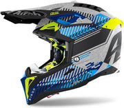 Airoh Aviator 3 AMS² Wave glans zilver blauw geel