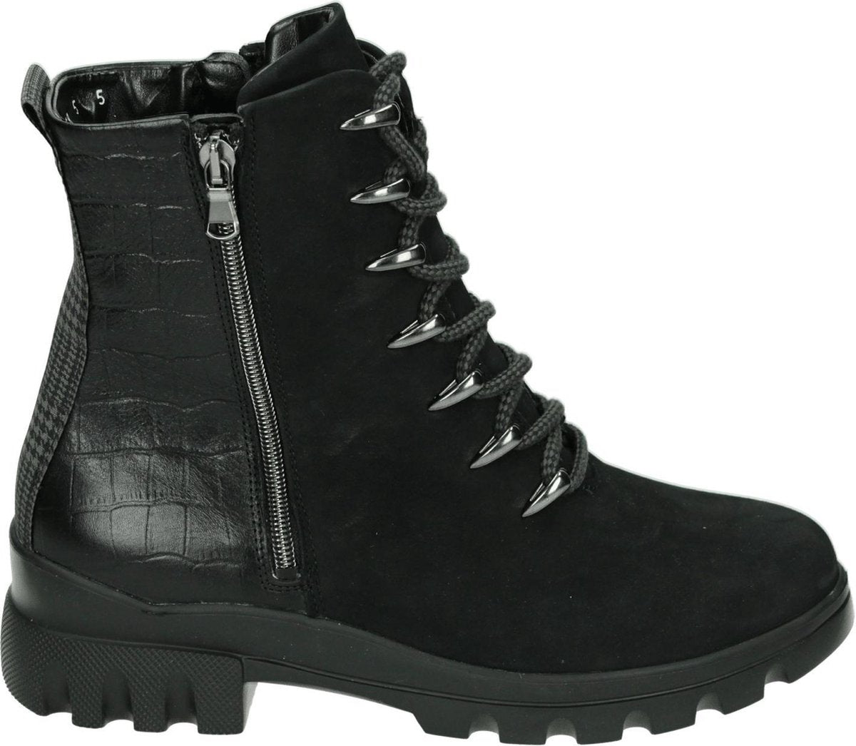 Waldlaufer 7808020 H-Megan - Volwassenen VeterlaarzenHalf-hoge schoenen - Kleur: Zwart - Maat: 41