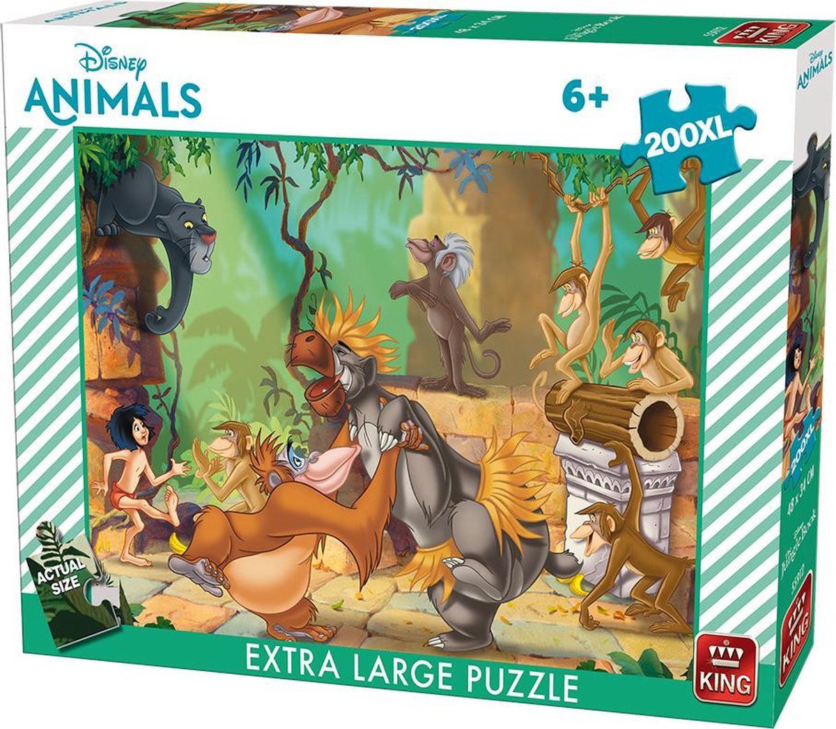 Disney 200 Stukjes XL Puzzel Jungle Book - King - 48 x 34 cm