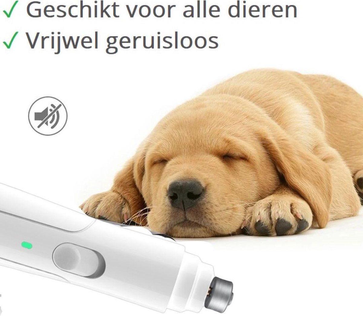 ESSENTIALS73 Elektrische Nagelvijl - Wit - Nagel Vijl Huisdieren - Hond - Kat - Elektrisch - Oplaadbaar - Draadloos - Knipper - Trimmer - Nageltrimmer