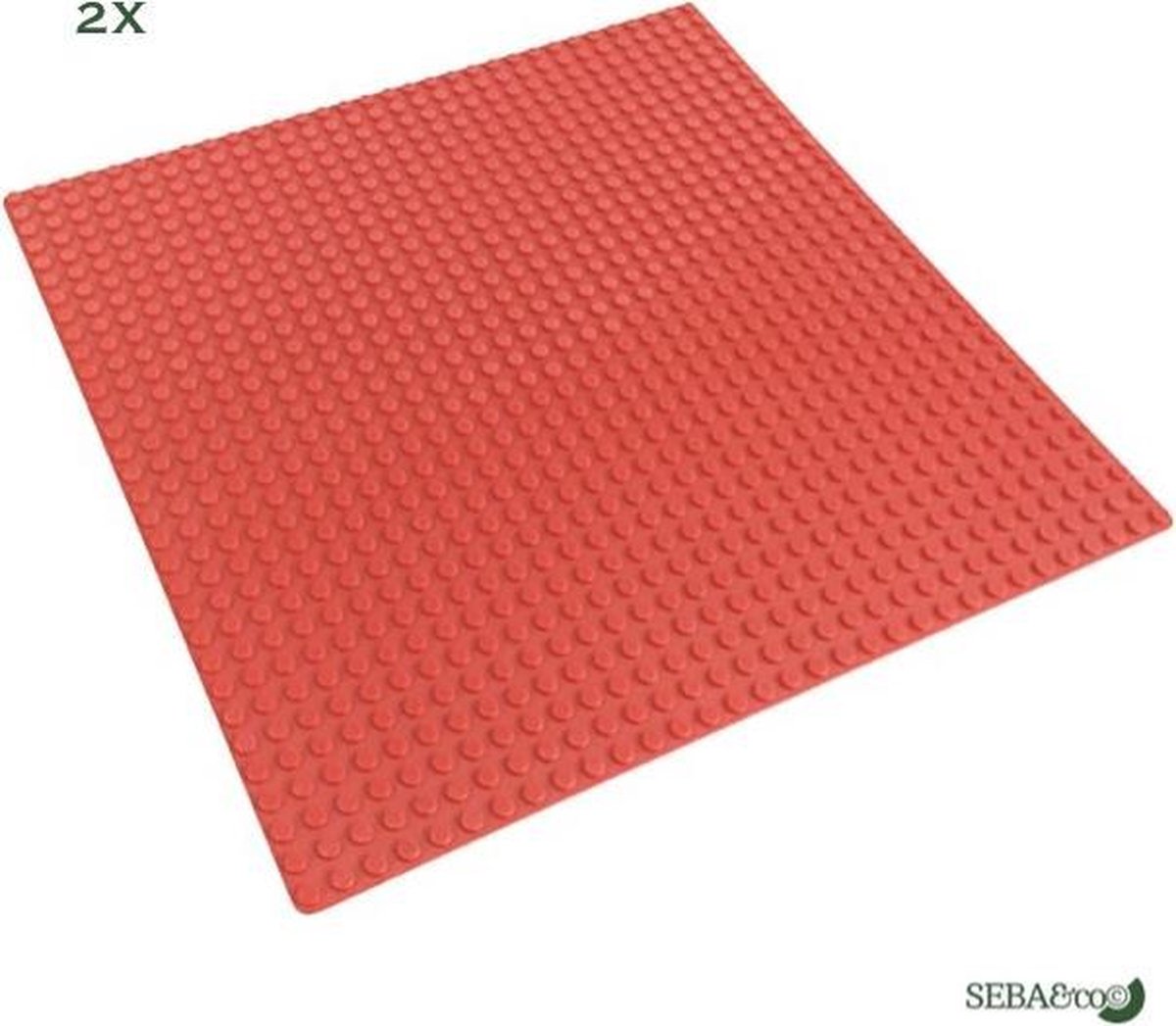 Bouwplaat - Set van 2 Stuks 32x32 - ROOD - BPA vrij - premium
