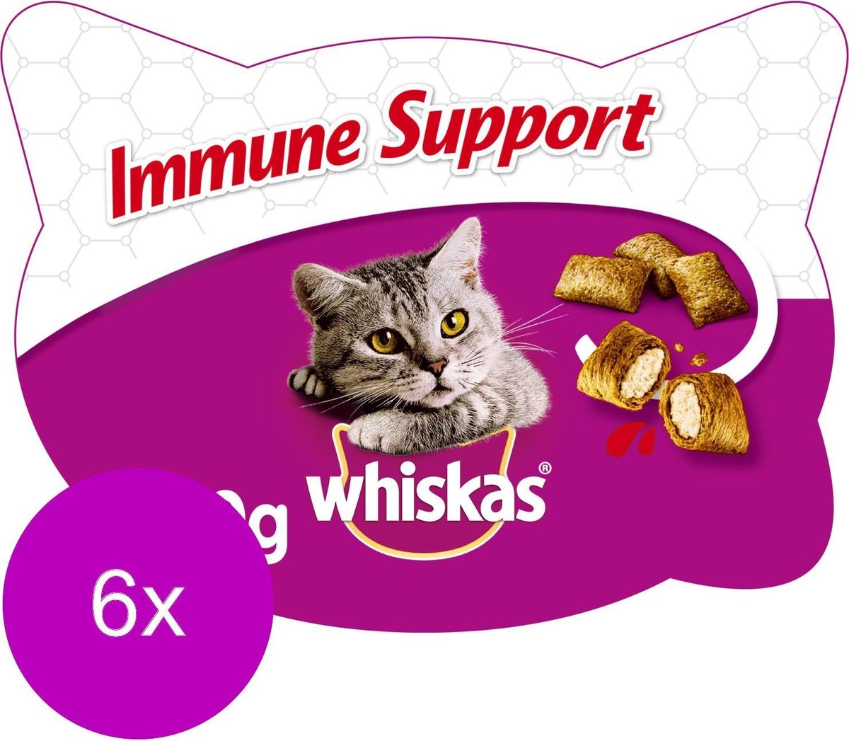 Whiskas Immune Support - Kattensnack - 6 x 50 g