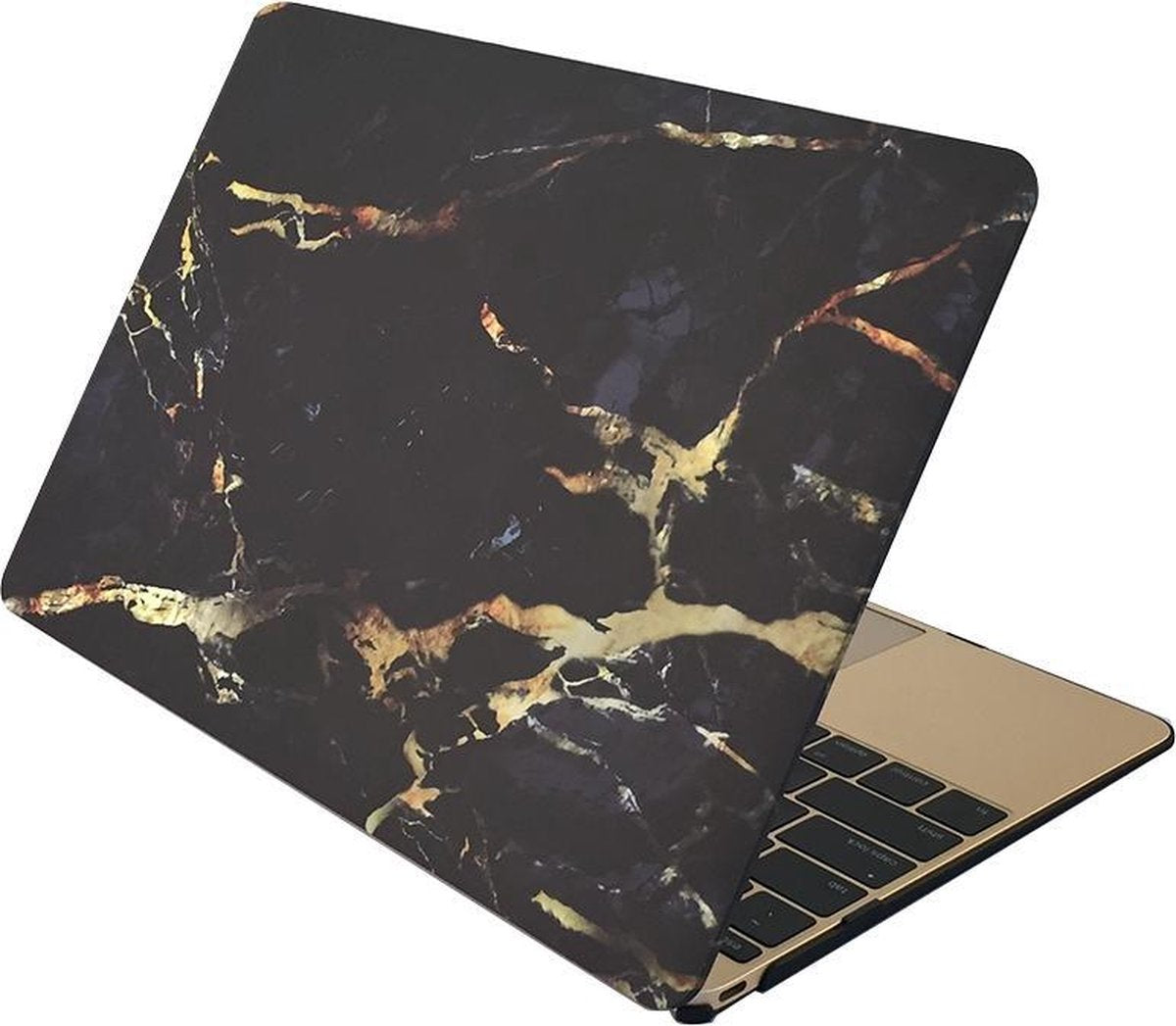Mobigear Hard Case Marble Black / Gold voor Apple MacBook Air 13 inch