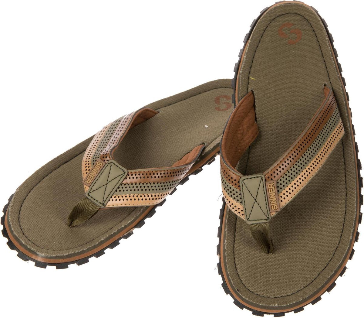 SINNER Beach Slaps IV Unisex Slippers - Mosgroen/Bruin - Maat 43