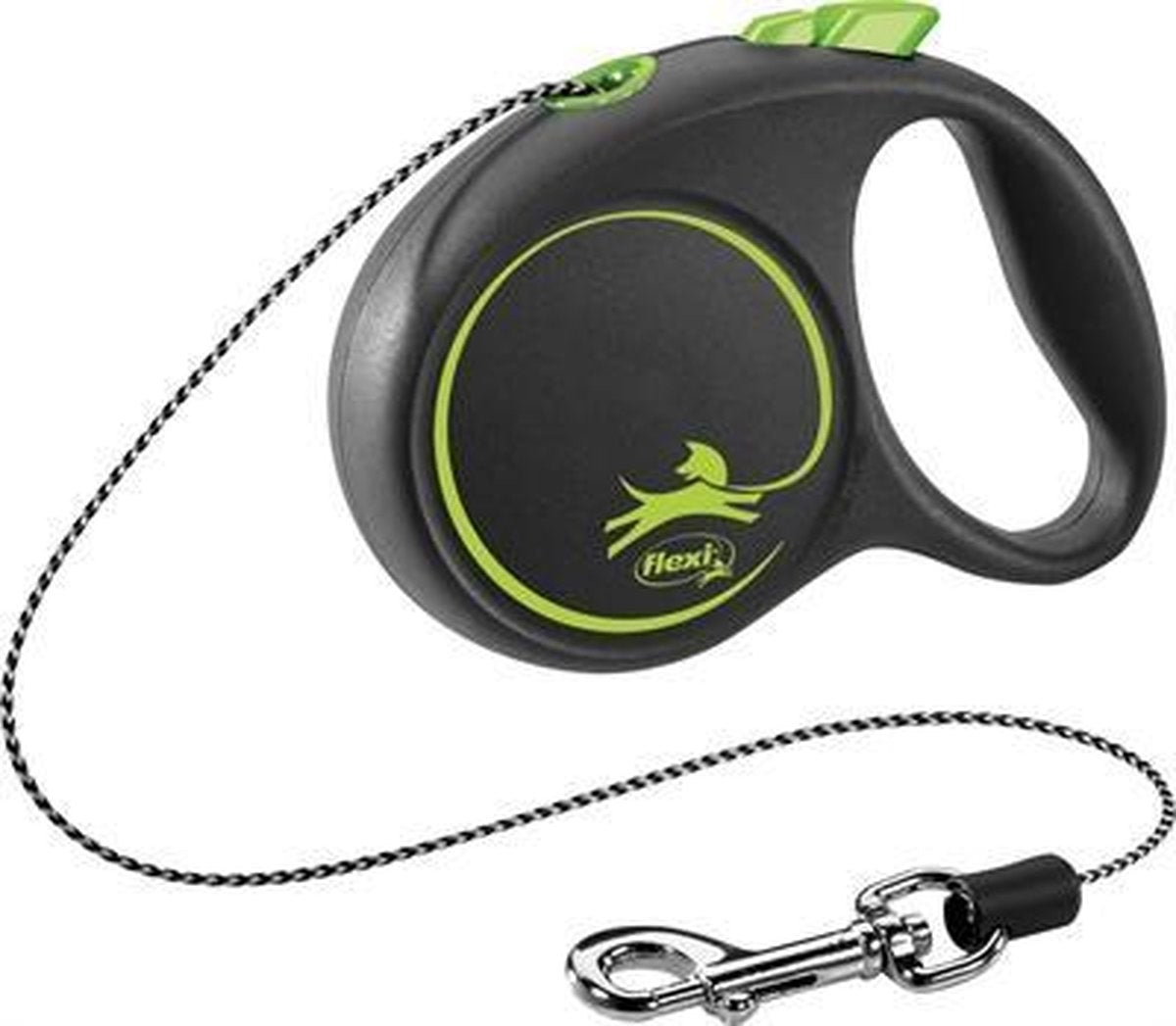 Flexi rollijn black design cord groen - xs 3 mtr tot 8 kg - 1 stuks