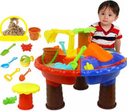 Buxibo Zandbakspeelgoed Voor Kinderen - Strand Speelgoed - Water en Zand Tafel - Speelset inclusief 16 Speelstukken - 35x45 CM