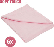 Soft Touch hydrofiele doeken - 6 stuks - 71 x 71 cm - katoen - roze