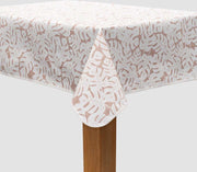MixMamas Vierkant Tafelzeil - 140 cm - Monstera Taupe/Wit