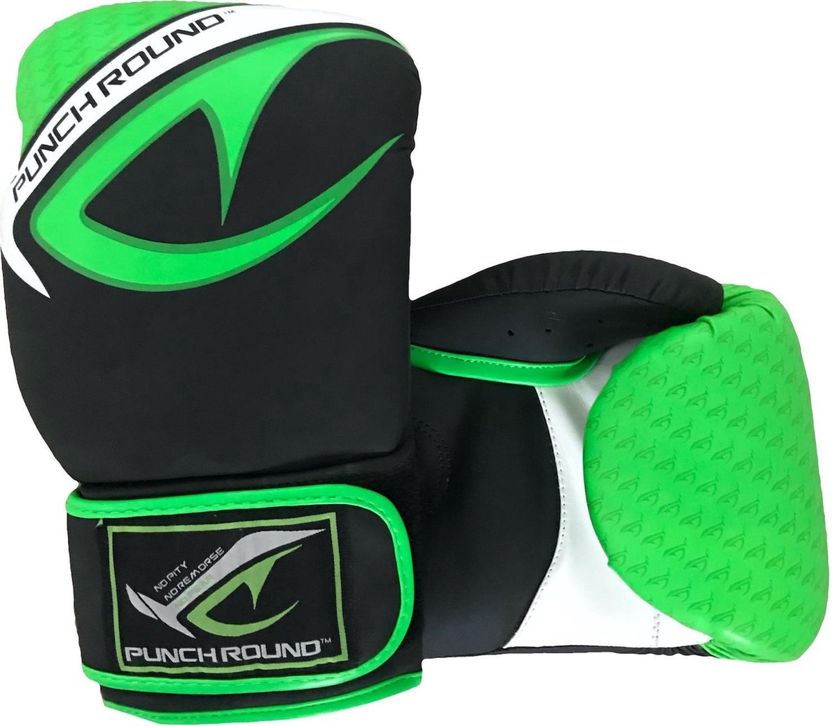 Punch Round No-Fear Bokshandschoenen Zwart Neo Groen 10 OZ Bokshandschoenen