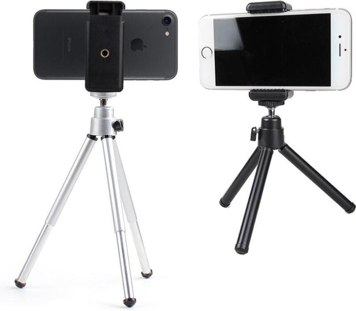 Universeel Beugel voor Statief - Mobiel Houder voor Monopod / Tripod - Telefoonhouder Tripod / Monopod - Telefoon Beugel Statief - Statief Beugel Smartphone - Horizontaal en Verticaal te Plaatsen - Zwart