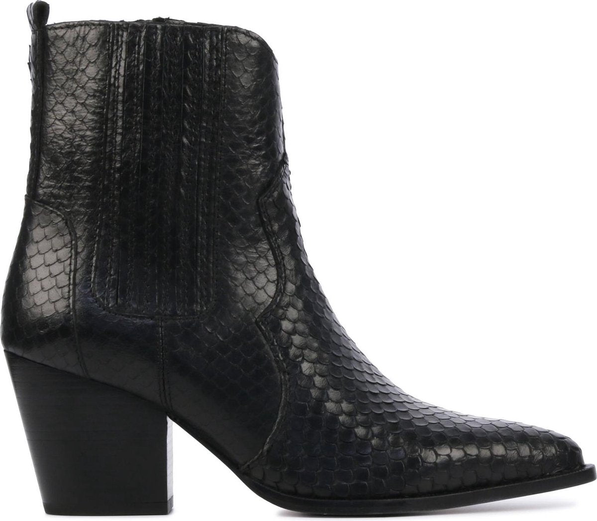Toral Vrouwen Leer Slangenprint Cowboylaarzen / Laarzen / Damesschoenen 12226 schub - Zwart - maat 39