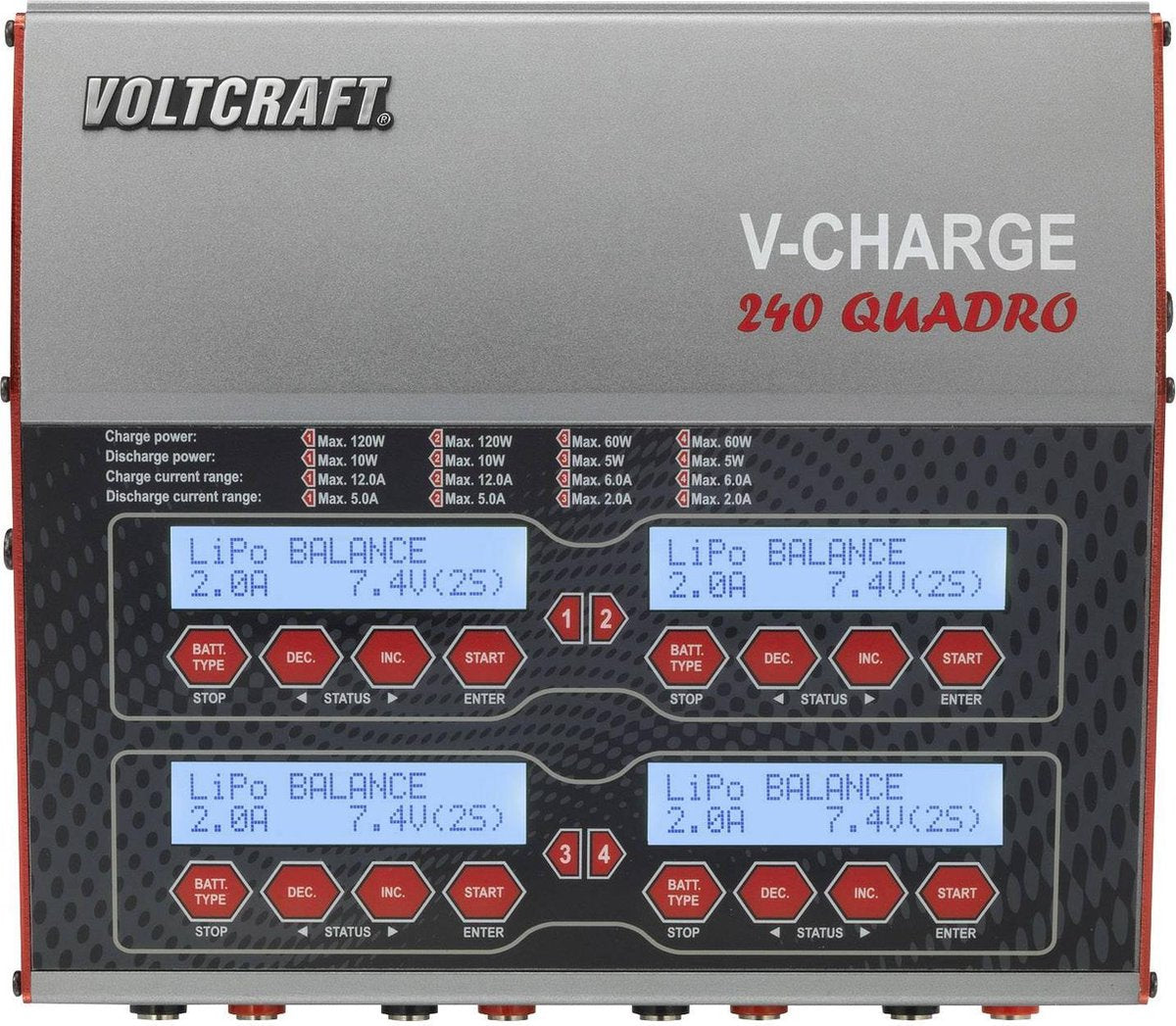 VOLTCRAFT V-Charge 240 Quadro Multifunctionele modelbouwlader 12 V