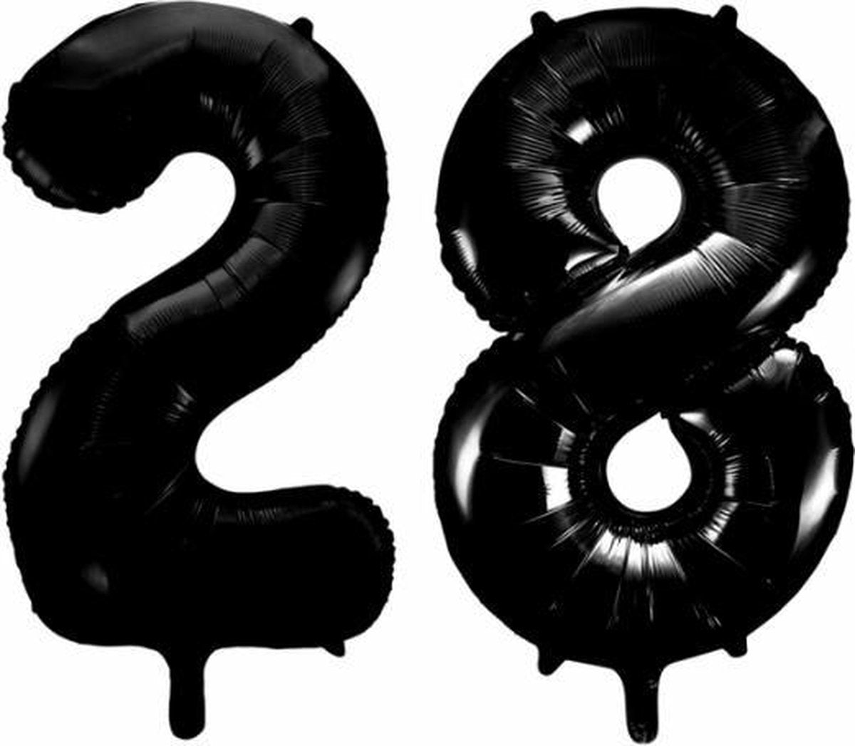 Folieballon 28 jaar zwart 86cm