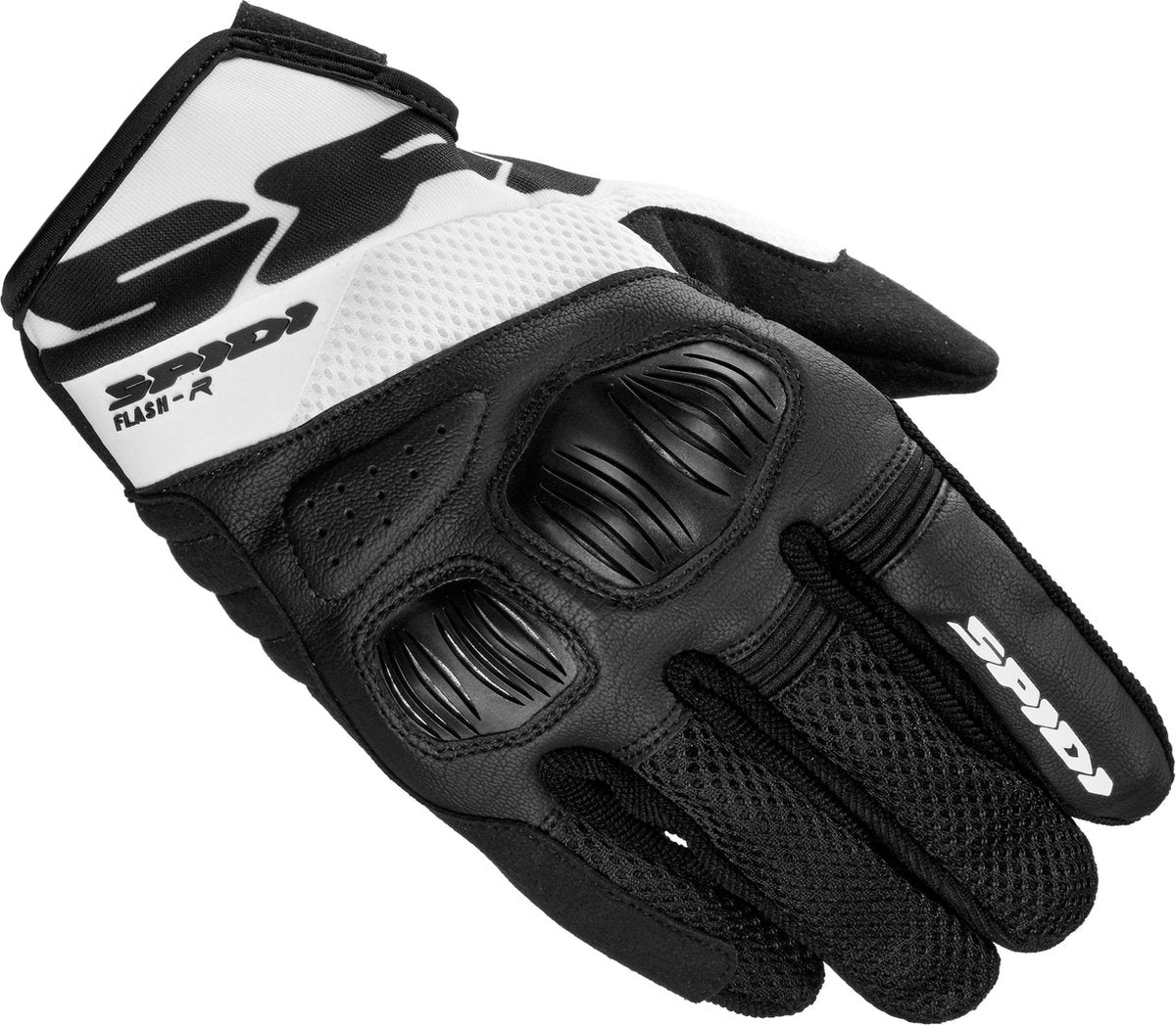 Spidi Flash-R Evo Black White Motorcycle Gloves XL