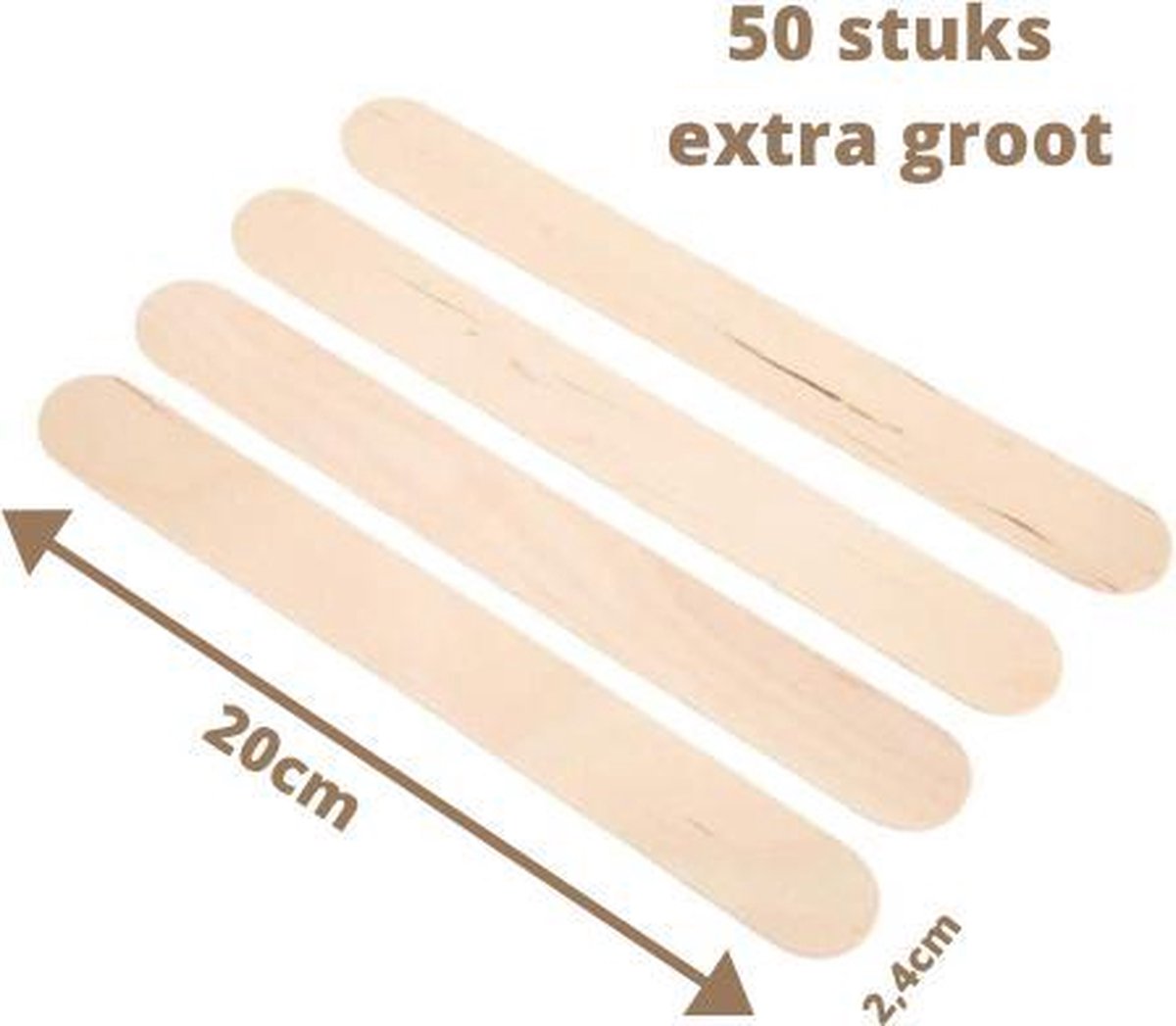 50 stuks EXTRA grote WAX spatels
