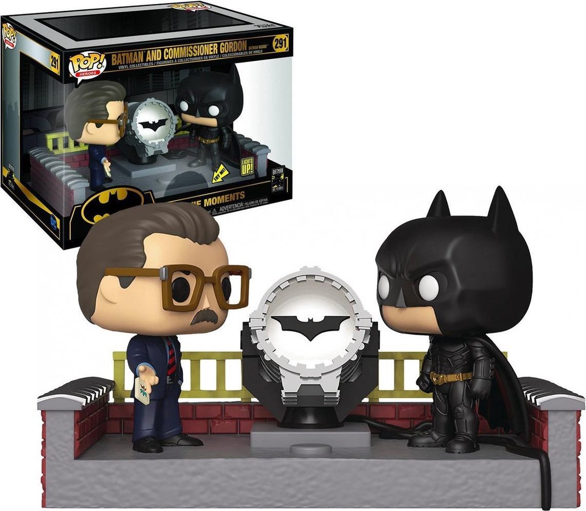 Pop Movie Moment Batman with Light Up Bat Signal Vinyl Figure