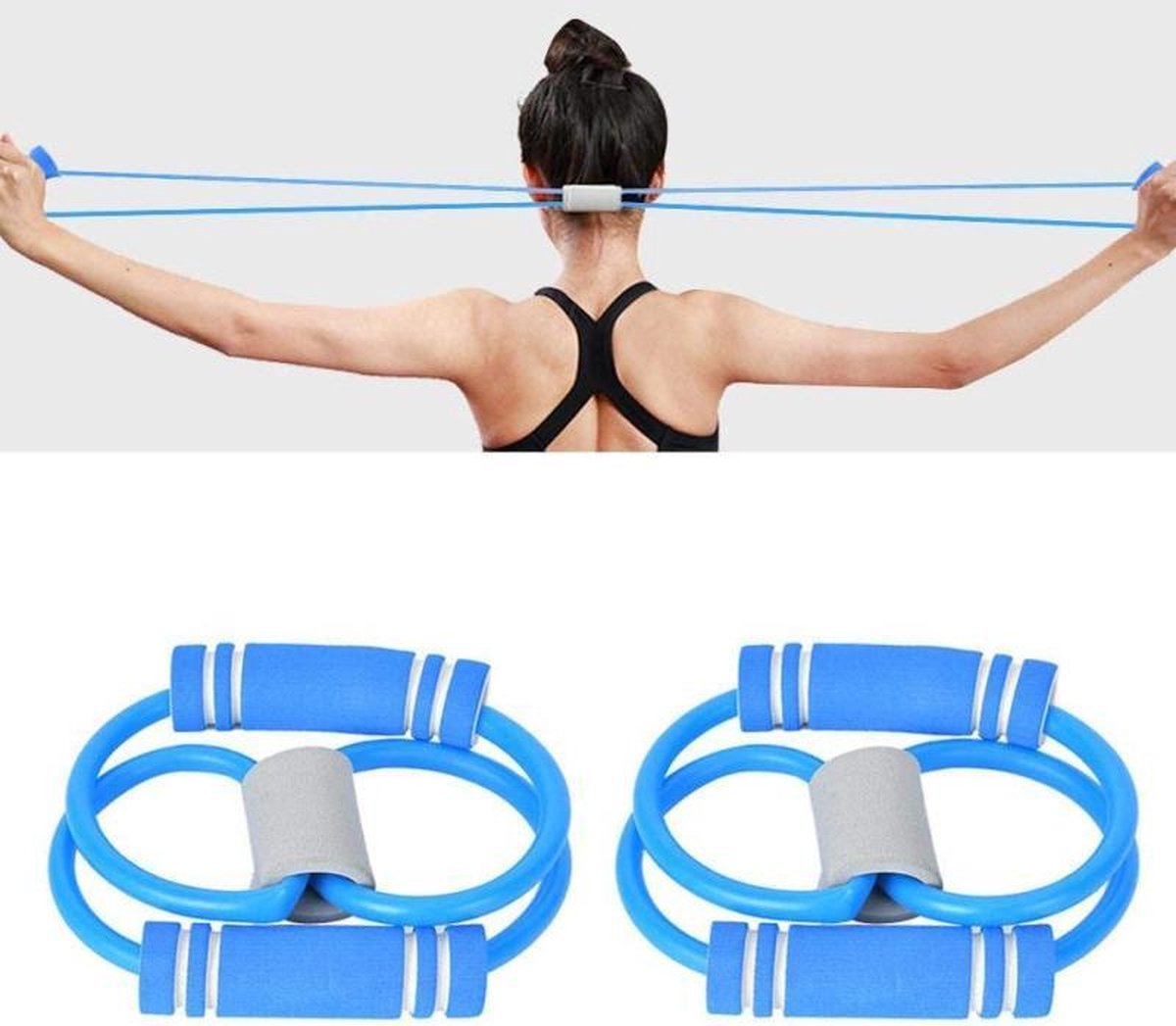 TDR - Trekkoord Yoga -ElastiekFiguur 8 Rally -blauw