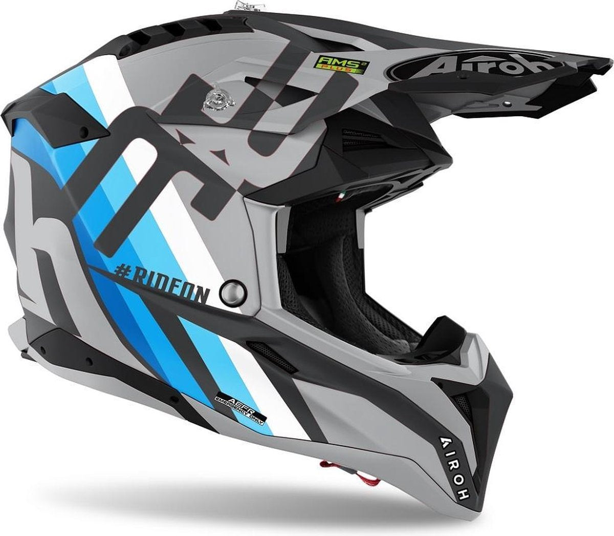 Airoh Aviator 3 AMS² Rainbow Mat Grijs Blauw Zwart