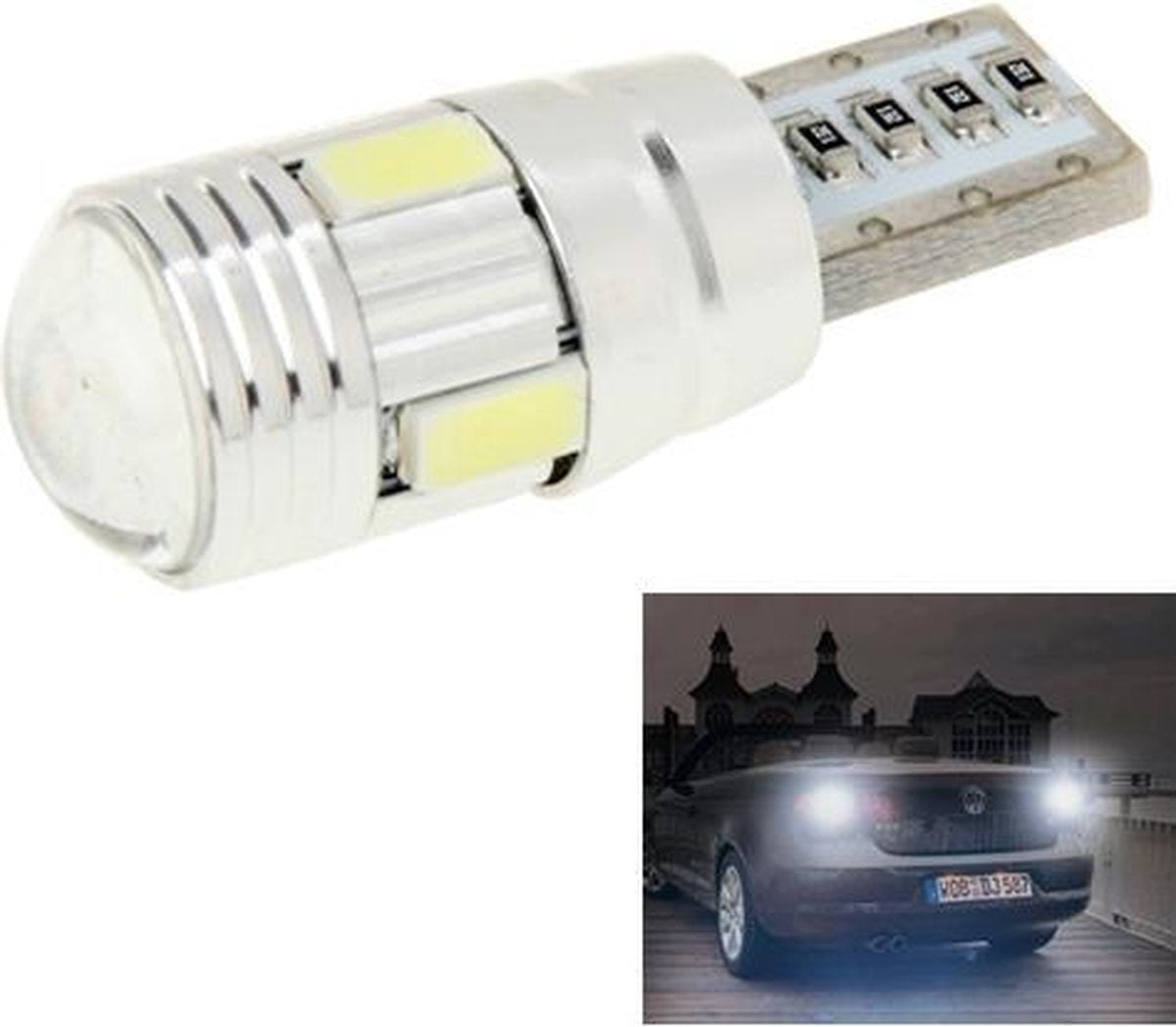 T10 2W witte 130LM 6 LED SMD 5730 back-up achteruitrijlicht knipperlichtlamp voor voertuigen